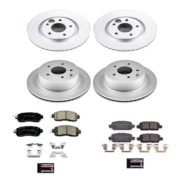PowerStop Genuine Geomet Coated Rotor and Low-Dust Ceramic Brake Pad Kit