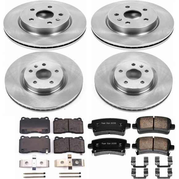 PowerStop OE Stock Replacement Low-Dust Ceramic Brake Pad and Rotor Kit