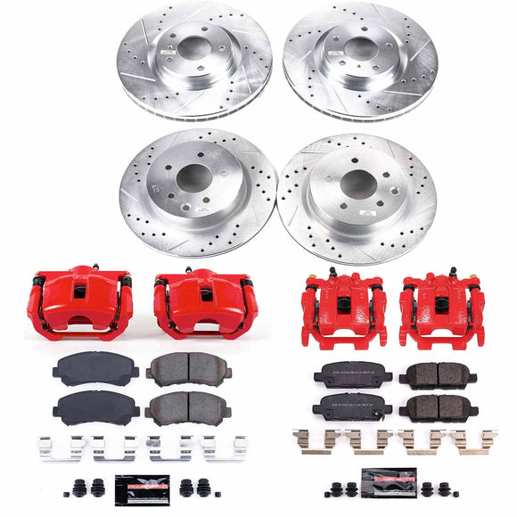 PowerStop Z23 Daily Driver Carbon-Fiber Ceramic Pads Drilled & Slotted Rotor & C