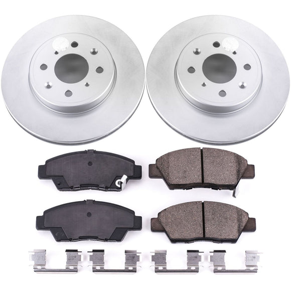 PowerStop Genuine Geomet Coated Rotor and Low-Dust Ceramic Brake Pad Kit