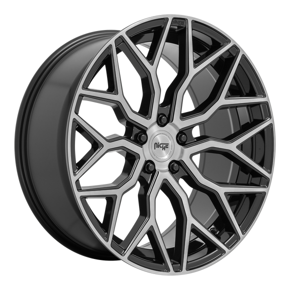 19X8.5 Niche M262 MAZZANTI Gloss Black Brushed Face 5X114.3 ET35 wheel/rim