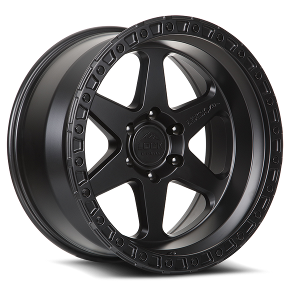 20x10 Lock Off-Road Olympus Matte Black Ring 6x135 ET-24 Wheel Rim