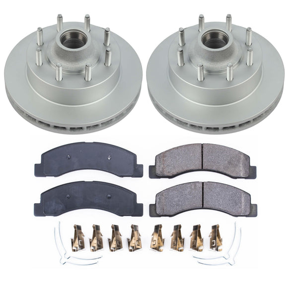 PowerStop Genuine Geomet Coated Rotor and Low-Dust Ceramic Brake Pad Kit