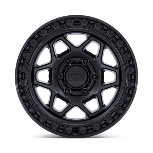 17x8.5 KMC KM553 Torx Matte Black With Gloss Black Lip 6x139.7 ET0 CB106.1 Wheel