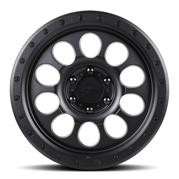 20x9 Lock Off-Road .50 CAL Matte Black Ring 6x139.7 6x5.5 ET-12 Wheel Rim