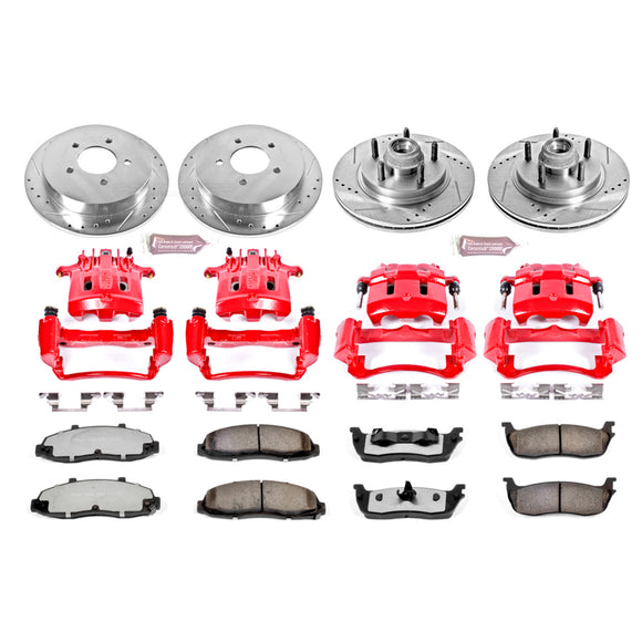 PowerStop Z36 Truck and SUV Ceramic Brake Pad, Drilled & Slotted Rotor, and Cali