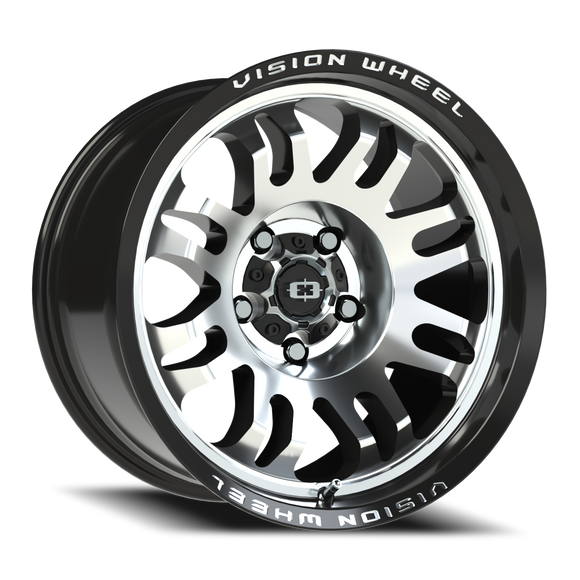 17x9.5 Vision 409 Inferno Gloss Blk Machined 5x5 (5x127) ET-18 wheel/rim