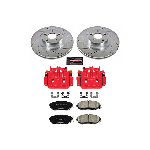 PowerStop Z23 Daily Driver Carbon-Fiber Ceramic Pads Drilled & Slotted Rotor & C