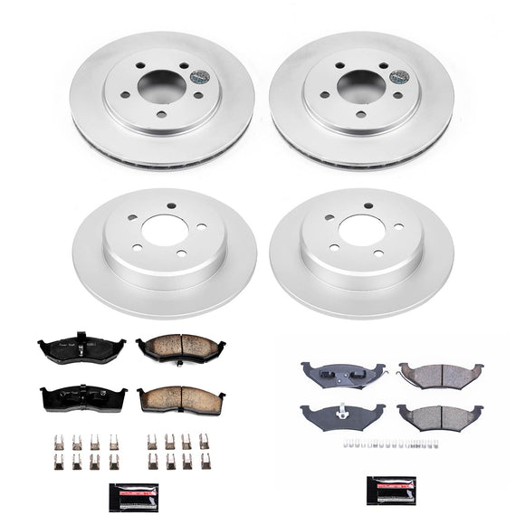 PowerStop Genuine Geomet Coated Rotor and Low-Dust Ceramic Brake Pad Kit