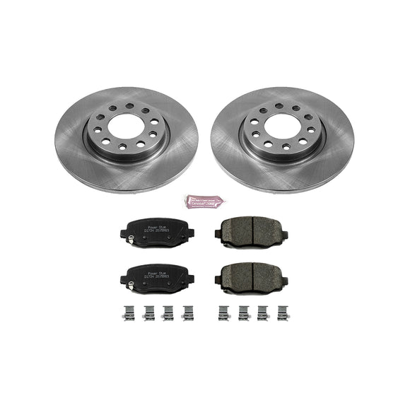 PowerStop OE Stock Replacement Low-Dust Ceramic Brake Pad and Rotor Kit