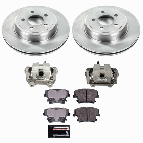 PowerStop OE Stock Replacement Low-Dust Ceramic Brake Pad, Rotor and Caliper Kit