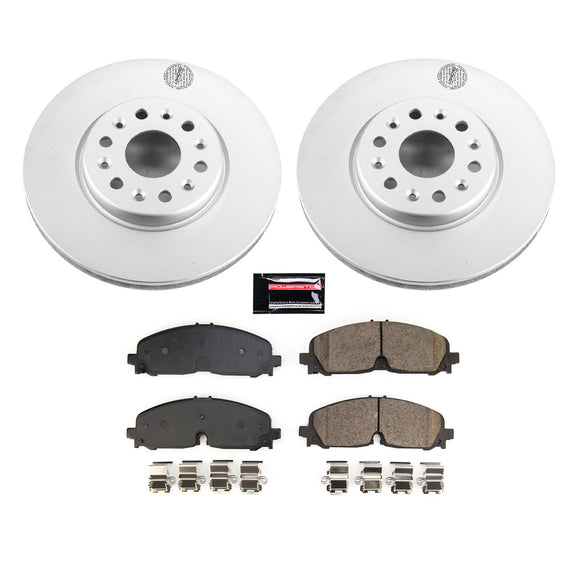 PowerStop Genuine Geomet Coated Rotor and Low-Dust Ceramic Brake Pad Kit