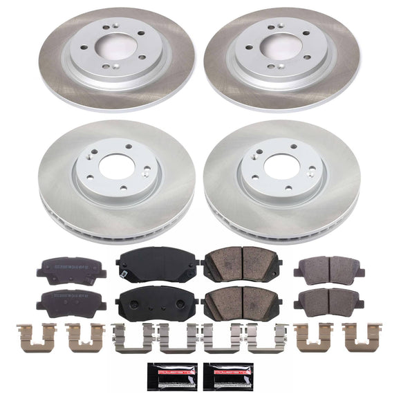PowerStop Semi-Coated Rotor and Low-Dust Ceramic Brake Pad Kit