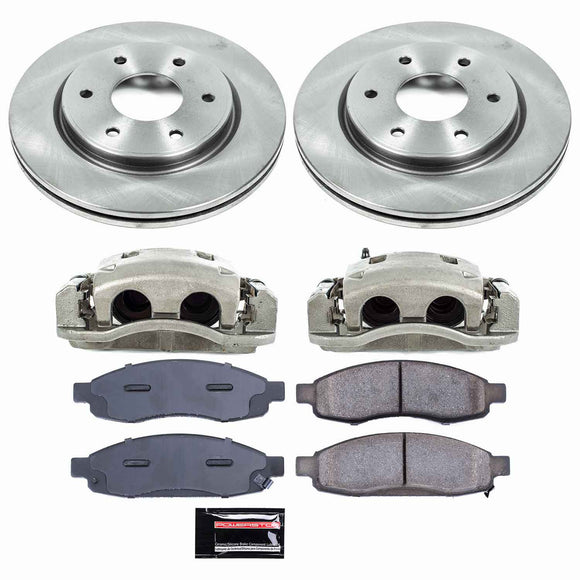 PowerStop OE Stock Replacement Low-Dust Ceramic Brake Pad, Rotor and Caliper Kit