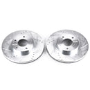 PowerStop Evolution Drilled Slotted Rotors Pair Front For INFINITI Q45