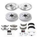 PowerStop Z36 Ceramic Brake Pads with Drilled Slotted Rotors and Drum Shoe Kit