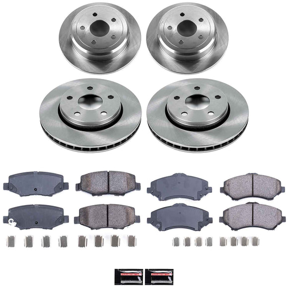 PowerStop OE Stock Replacement Low-Dust Ceramic Brake Pad and Rotor Kit