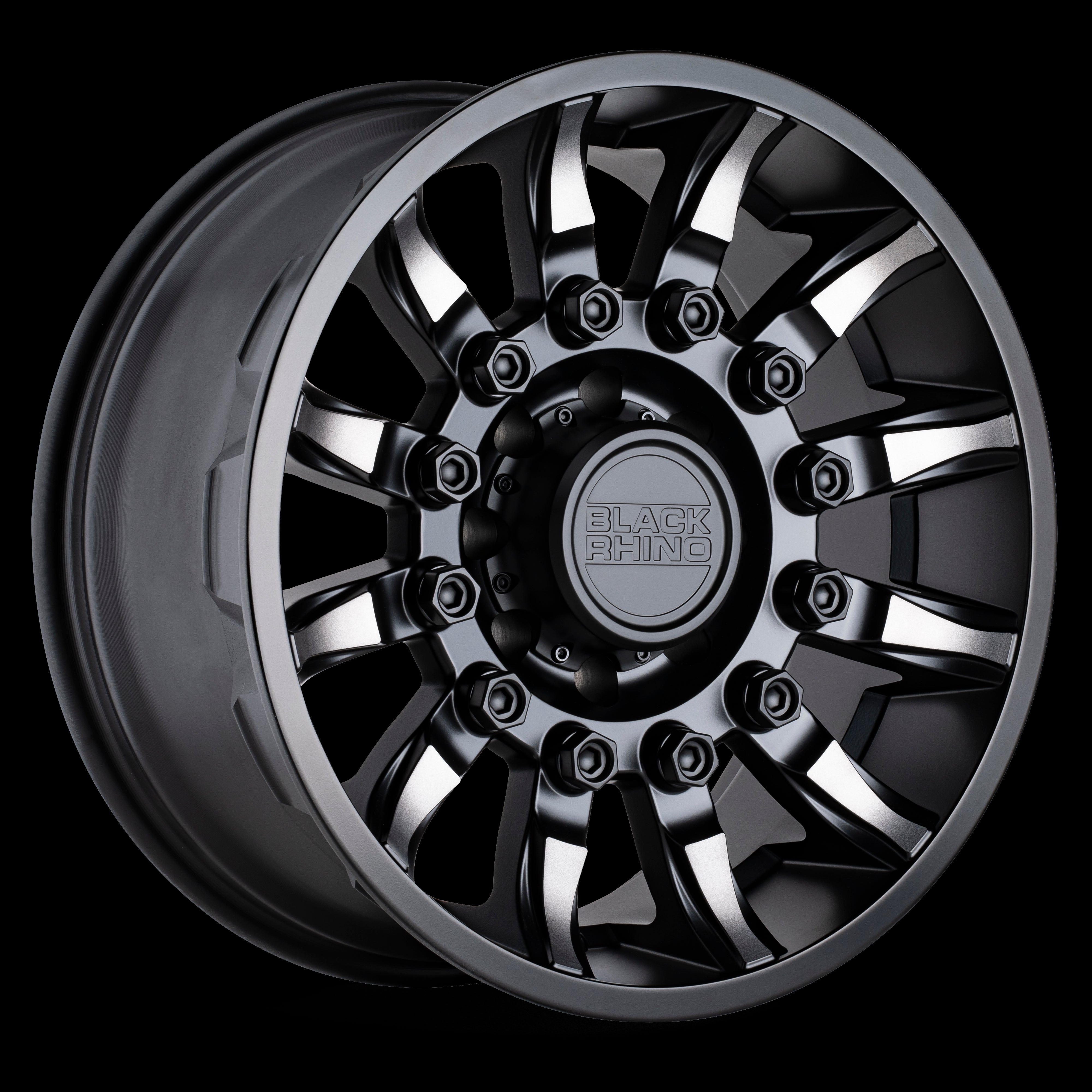 MISSION 17x8.5 6/139.7 ET00 CB112.1 MATTE BLACK W/MACHINED TINTED SPOKES