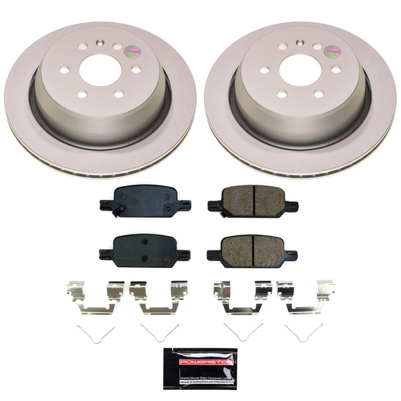 PowerStop Genuine Geomet Coated Rotor and Low-Dust Ceramic Brake Pad Kit