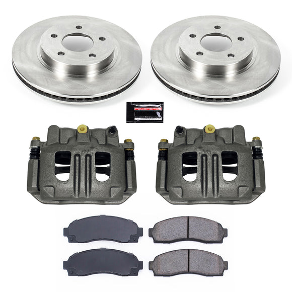 PowerStop OE Stock Replacement Low-Dust Ceramic Brake Pad, Rotor and Caliper Kit