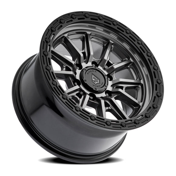 20x9 Arena Wheel Trek Glossy Gun Metal Center Glossy Black Lip 6x135 ET20 CB87.1