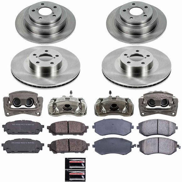 PowerStop OE Stock Replacement Low-Dust Ceramic Brake Pad, Rotor and Caliper Kit