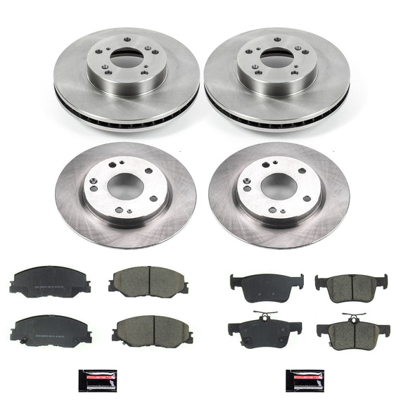PowerStop OE Stock Replacement Low-Dust Ceramic Brake Pad and Rotor Kit