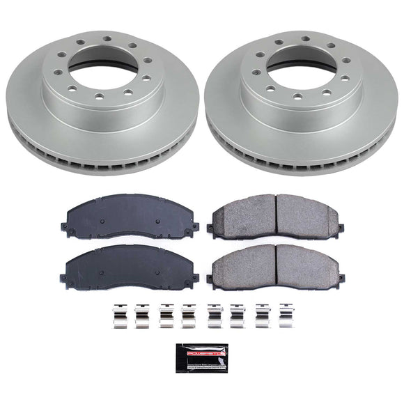 PowerStop Genuine Geomet Coated Rotor and Low-Dust Ceramic Brake Pad Kit