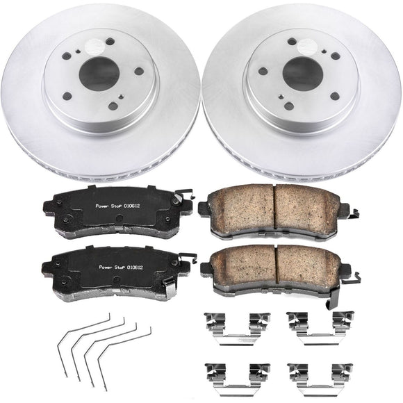 PowerStop Genuine Geomet Coated Rotor and Low-Dust Ceramic Brake Pad Kit