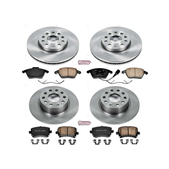 PowerStop OE Stock Replacement Low-Dust Ceramic Brake Pad and Rotor Kit
