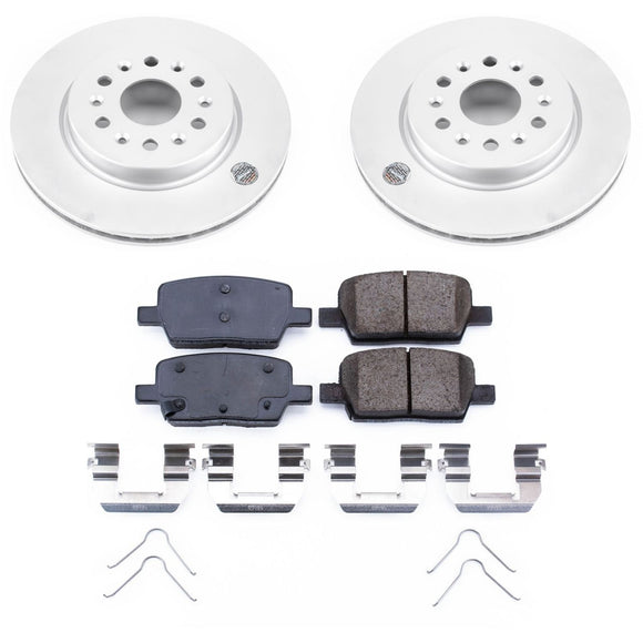 PowerStop Genuine Geomet Coated Rotor and Low-Dust Ceramic Brake Pad Kit