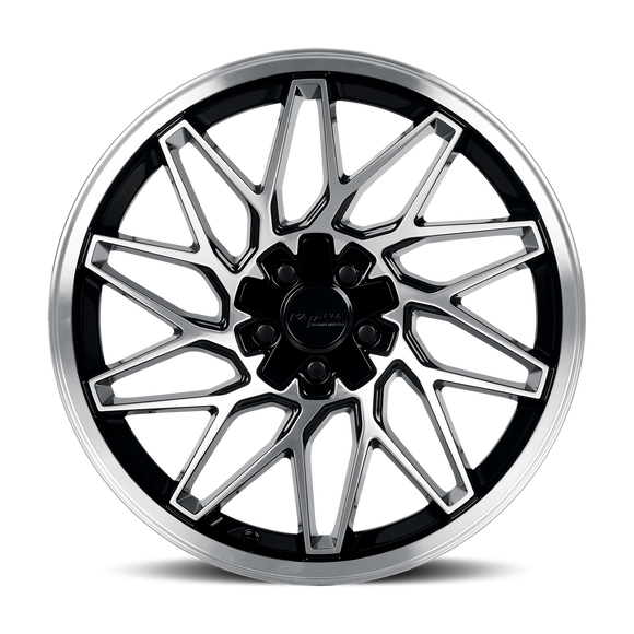 18x8 Katana KR09 Glossy Black Machined Face Wheel 5x120 ET40 CB73.1