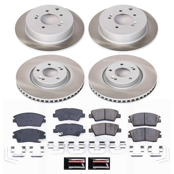PowerStop Semi-Coated Rotor and Low-Dust Ceramic Brake Pad Kit