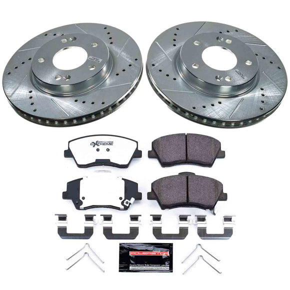 PowerStop Z36 Carbon-Fiber Ceramic Brake Pad with Drilled and Slotted Rotor Kit