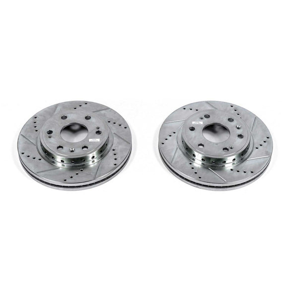 PowerStop Evolution Drilled Slotted Rotors Pair Front For Chevrolet Tahoe
