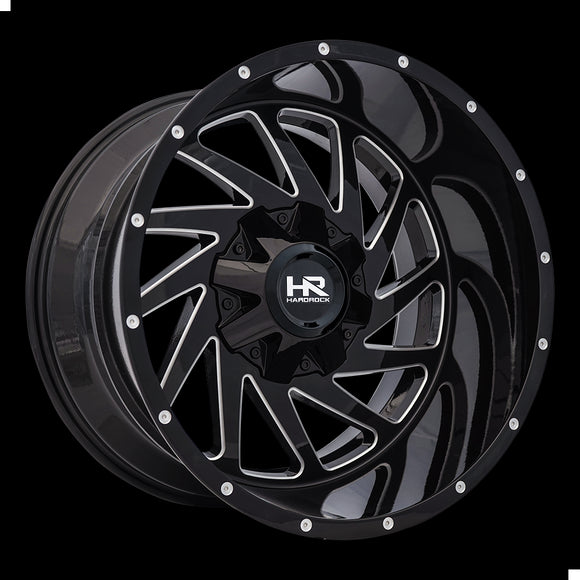 20x12 Hardrock Crusher Gloss Black Milled 5x127/139.7 ET-44 wheel/rim