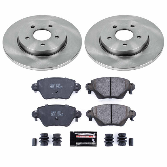 PowerStop OE Stock Replacement Low-Dust Ceramic Brake Pad and Rotor Kit