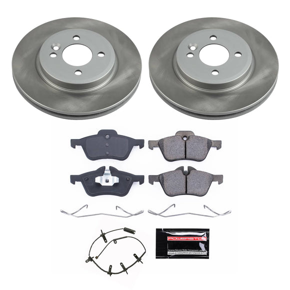 PowerStop Semi-Coated Rotor and Low-Dust Ceramic Brake Pad Kit