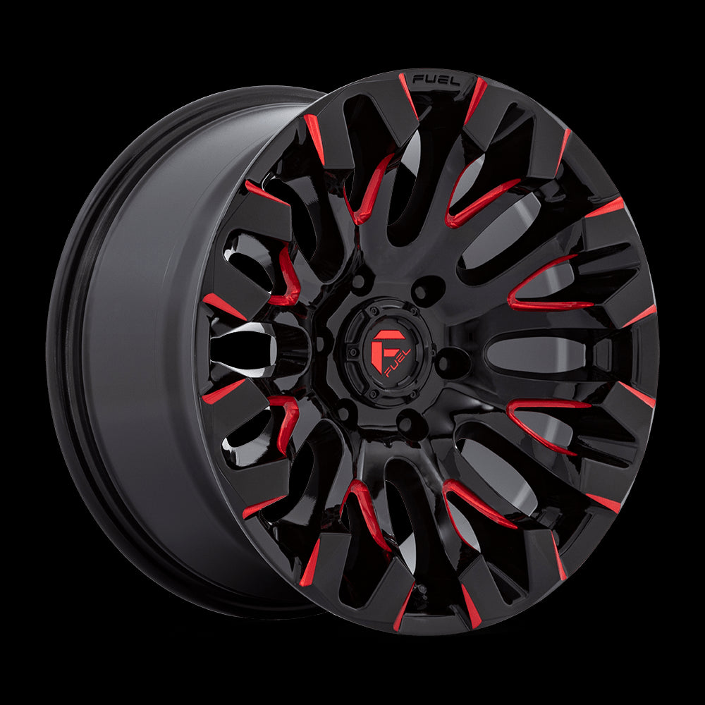 18X9 Fuel 1PC D829 Quake Gloss Black Milled Red Tint 6X135 ET1 Wheel Rim