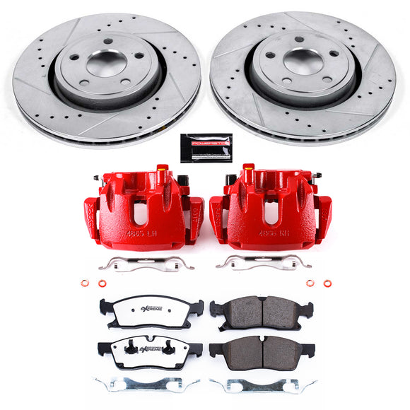 PowerStop Z36 Truck and SUV Ceramic Brake Pad, Drilled & Slotted Rotor, and Cali