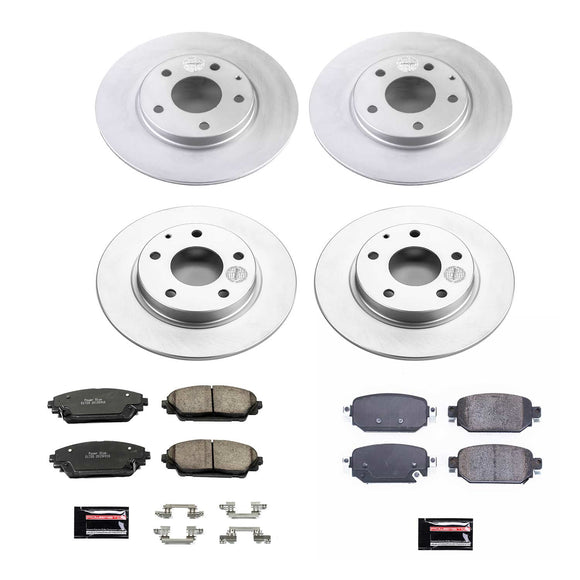 PowerStop Genuine Geomet Coated Rotor and Low-Dust Ceramic Brake Pad Kit