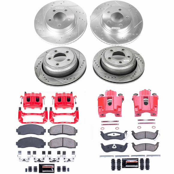 PowerStop Z23 Daily Driver Carbon-Fiber Ceramic Pads Drilled & Slotted Rotor & C
