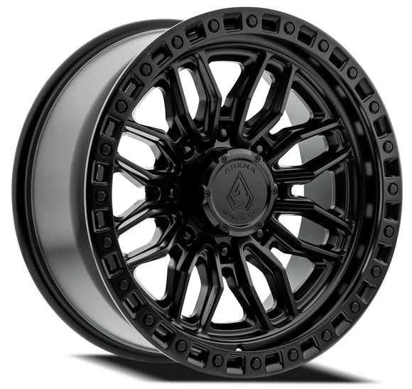 20x10 Arena Wheel Hustle Satin Black Center Glossy Black Lip 8x170 ET-18 CB125.1