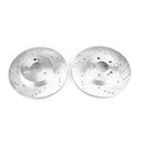 PowerStop Evolution Drilled Slotted Rotors Pair Rear For Mercedes-Benz C450 AMG