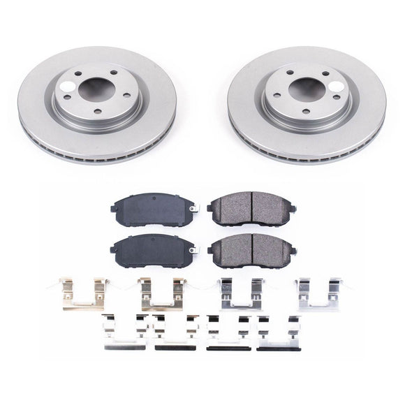 PowerStop Genuine Geomet Coated Rotor and Low-Dust Ceramic Brake Pad Kit