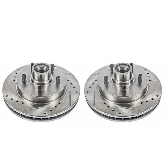 PowerStop Evolution Drilled Slotted Rotors Pair Front For Chevy C1500 Suburban