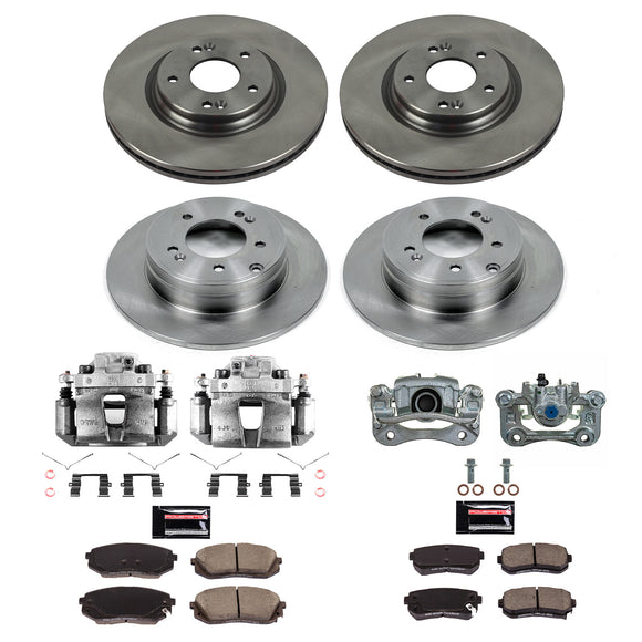 PowerStop OE Stock Replacement Low-Dust Ceramic Brake Pad, Rotor and Caliper Kit