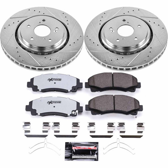 PowerStop Z36 Carbon-Fiber Ceramic Brake Pad with Drilled and Slotted Rotor Kit