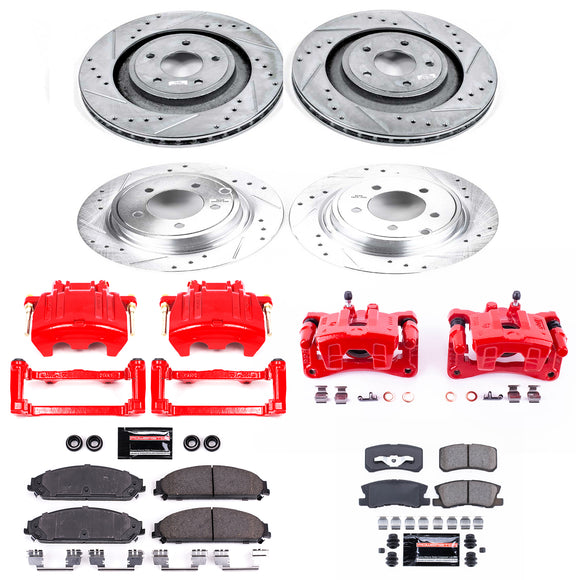 PowerStop Z23 Daily Driver Carbon-Fiber Ceramic Pads Drilled & Slotted Rotor & C