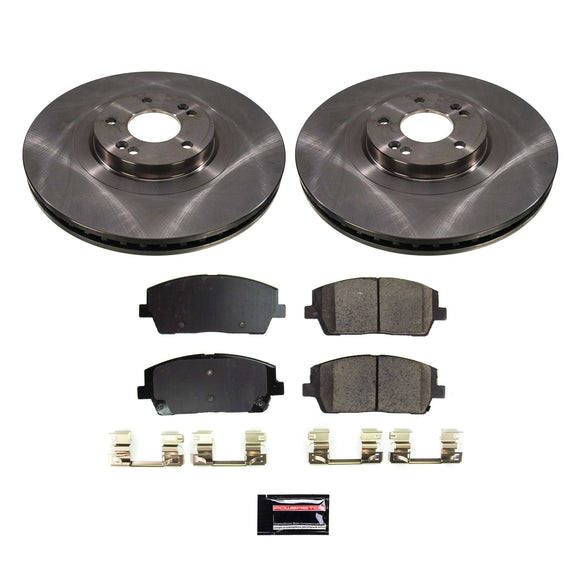 PowerStop OE Stock Replacement Low-Dust Ceramic Brake Pad and Rotor Kit